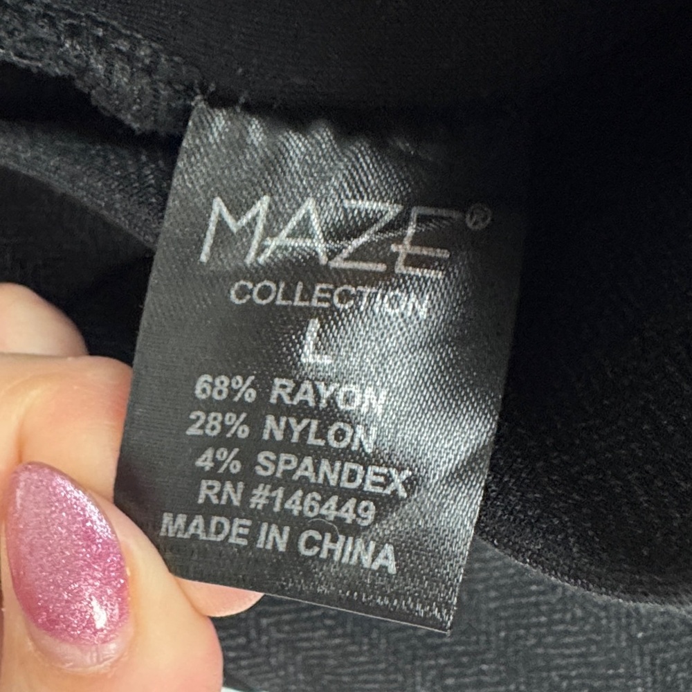 Maze Collection Cropped Skinny Capri Pants Women's Large Black‎ - Picture 5 of 6